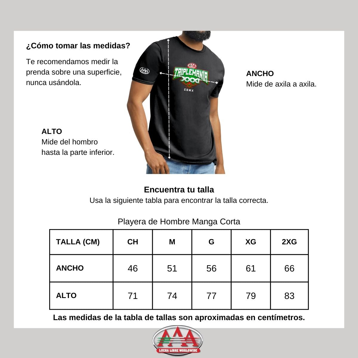 Playera Hombre Lucha Libre AAA Triplemanía XXXI CDMX