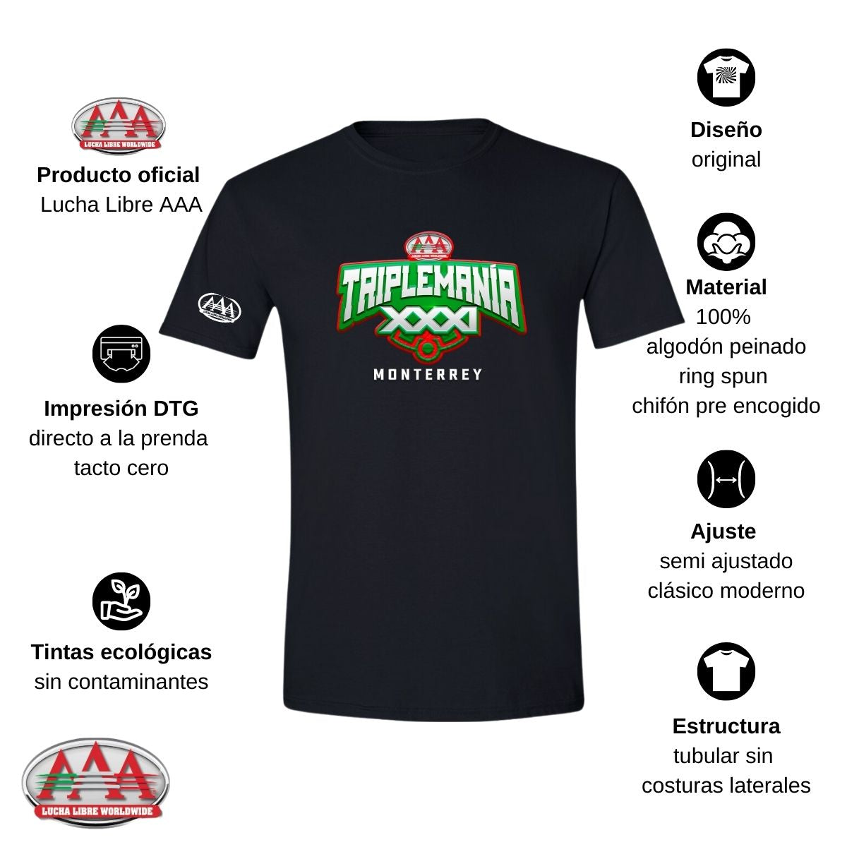 Jersey Playera Lucha Libre AAA Hombre Triplemanía XXXI Mty