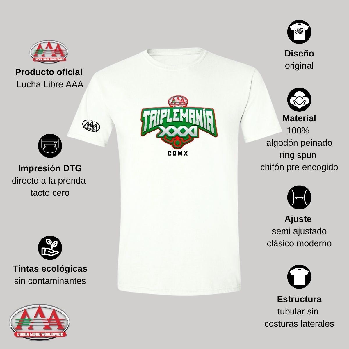 Jersey Playera Lucha Libre AAA Hombre Triplemanía XXXI CDMX