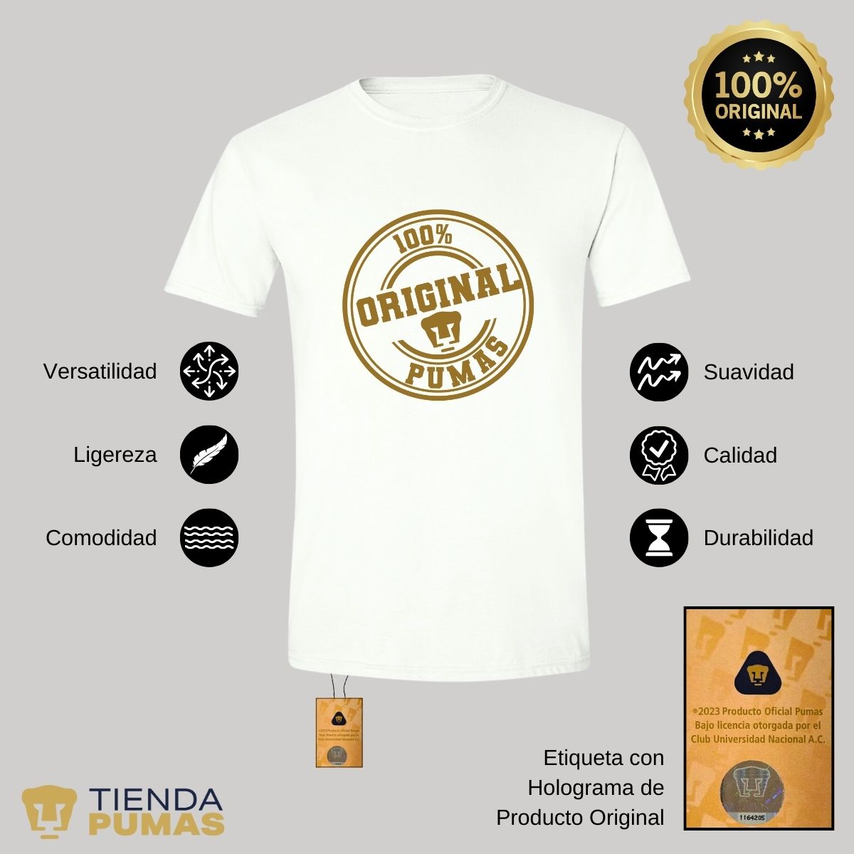 Playera Hombre Pumas UNAM 100% Original