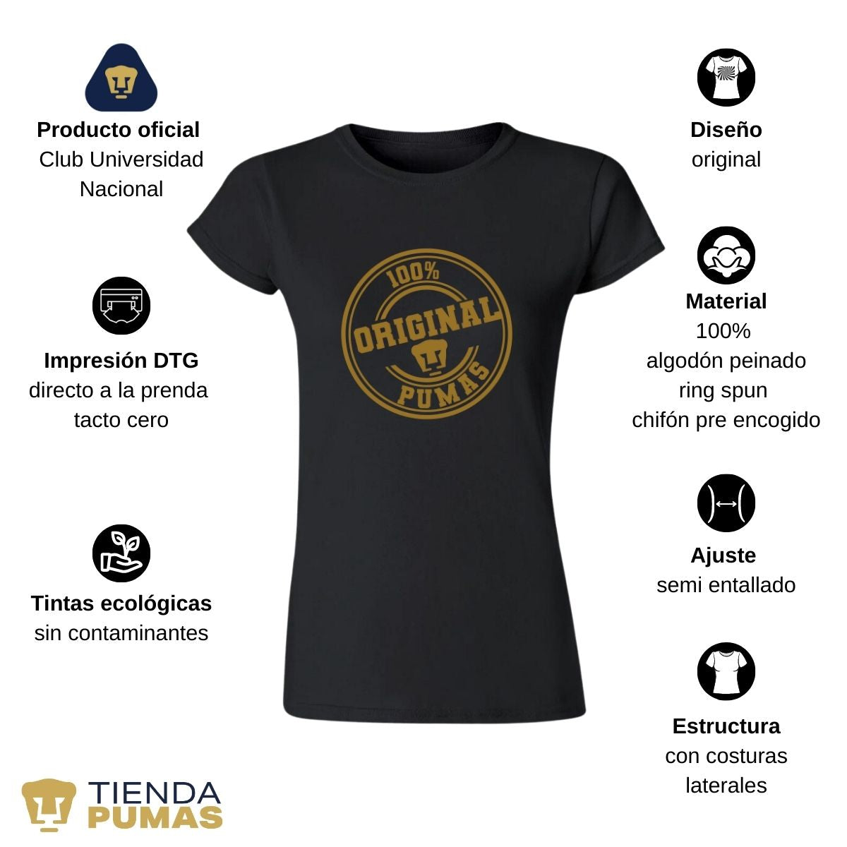 Playera Mujer Pumas UNAM 100% Original