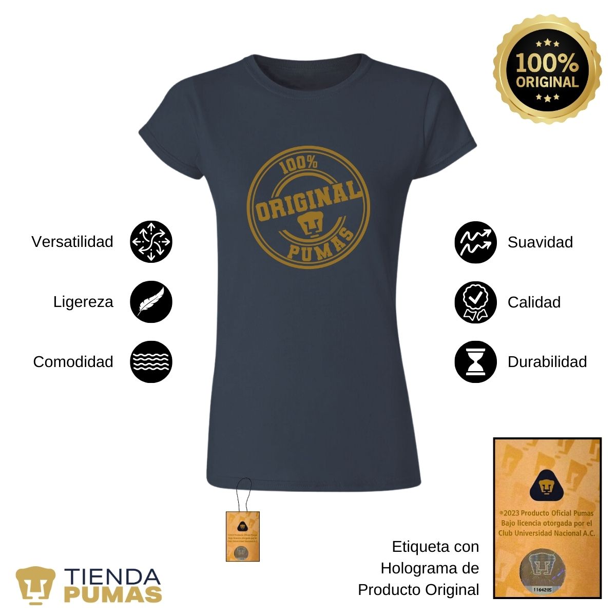 Playera Mujer Pumas UNAM 100% Original