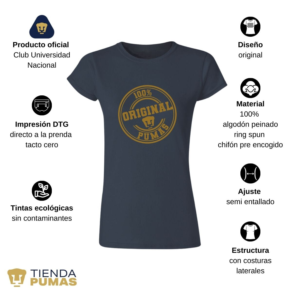 Playera Mujer Pumas UNAM 100% Original