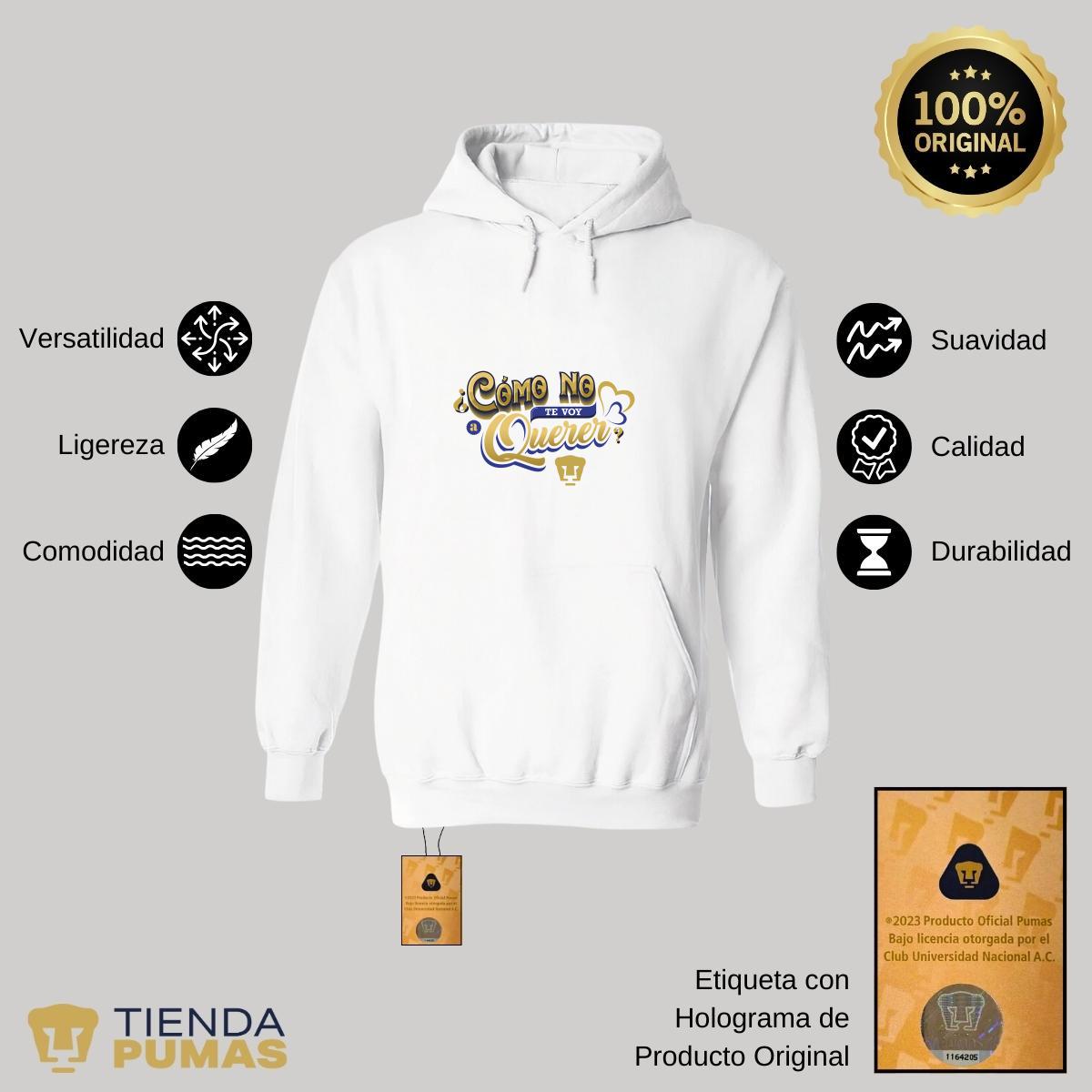 Sudadera para Hombre Hoodie Pumas UNAM Cómo te voy a querer