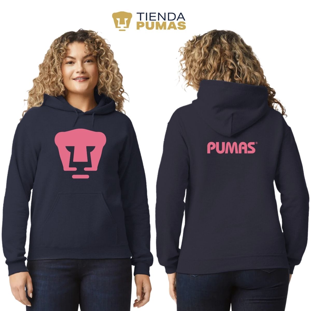 Sudadera para Mujer Hoodie Pumas UNAM Logo Rosa