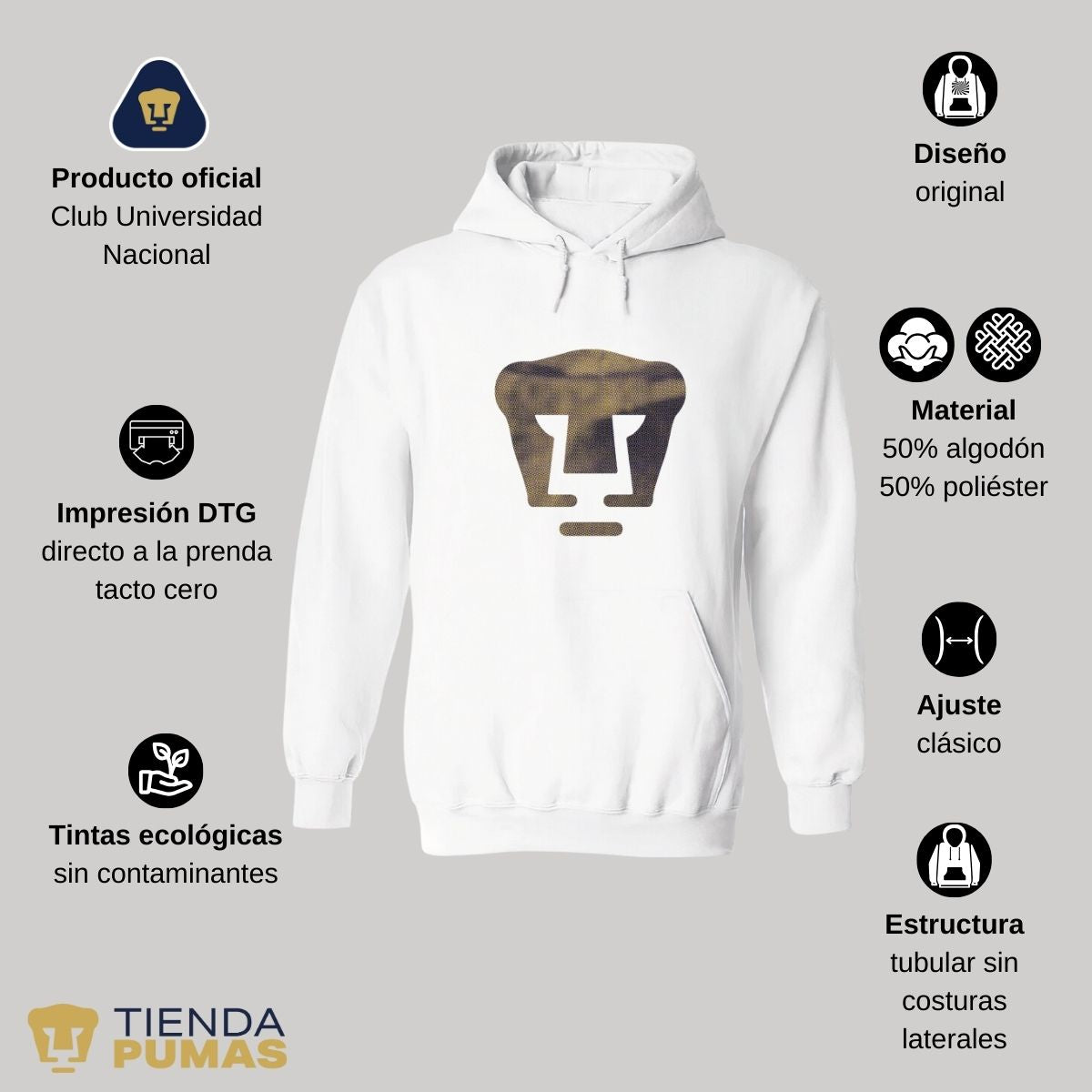 Sudadera para Mujer Hoodie Pumas UNAM Logo