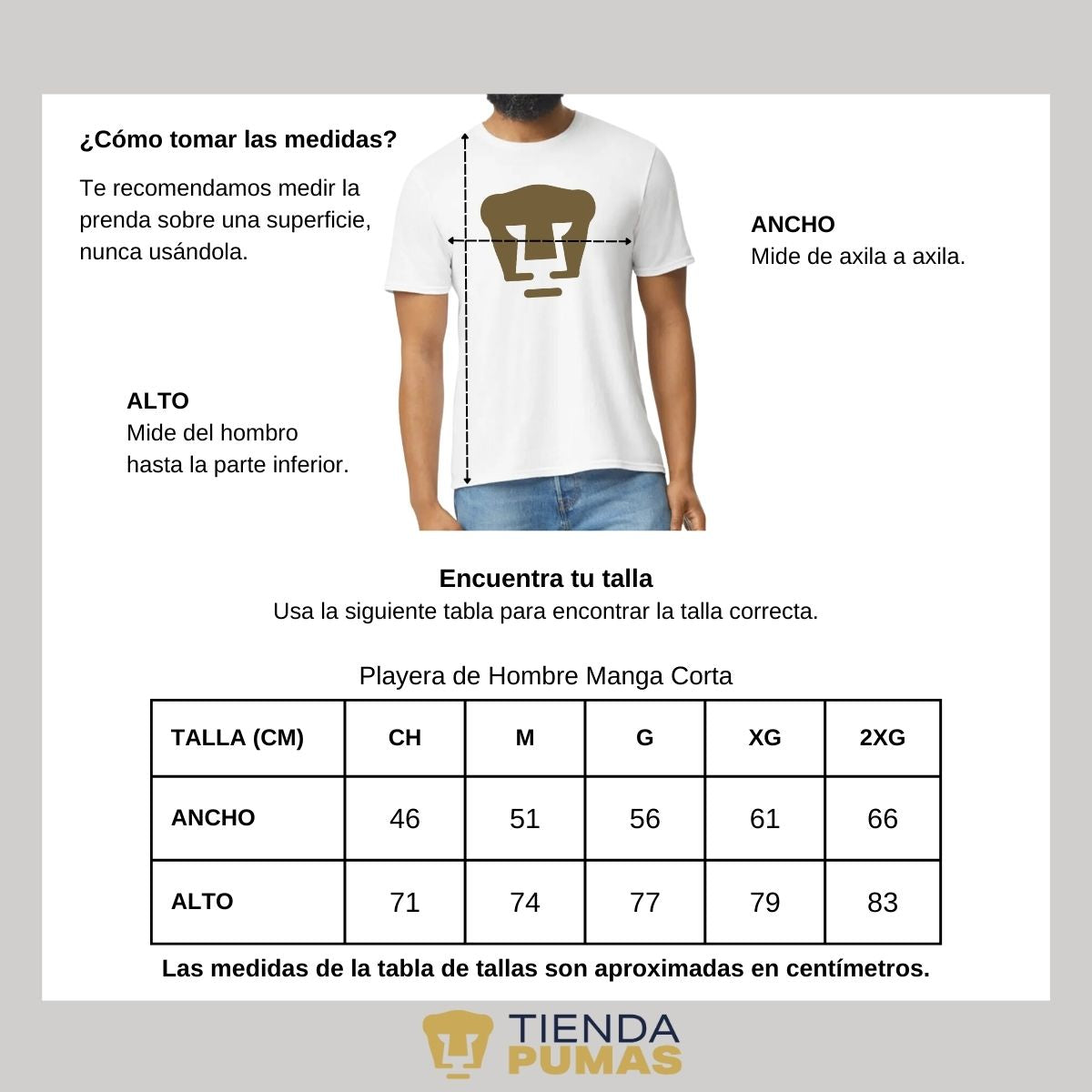 Playera Hombre Pumas Logo Dorado