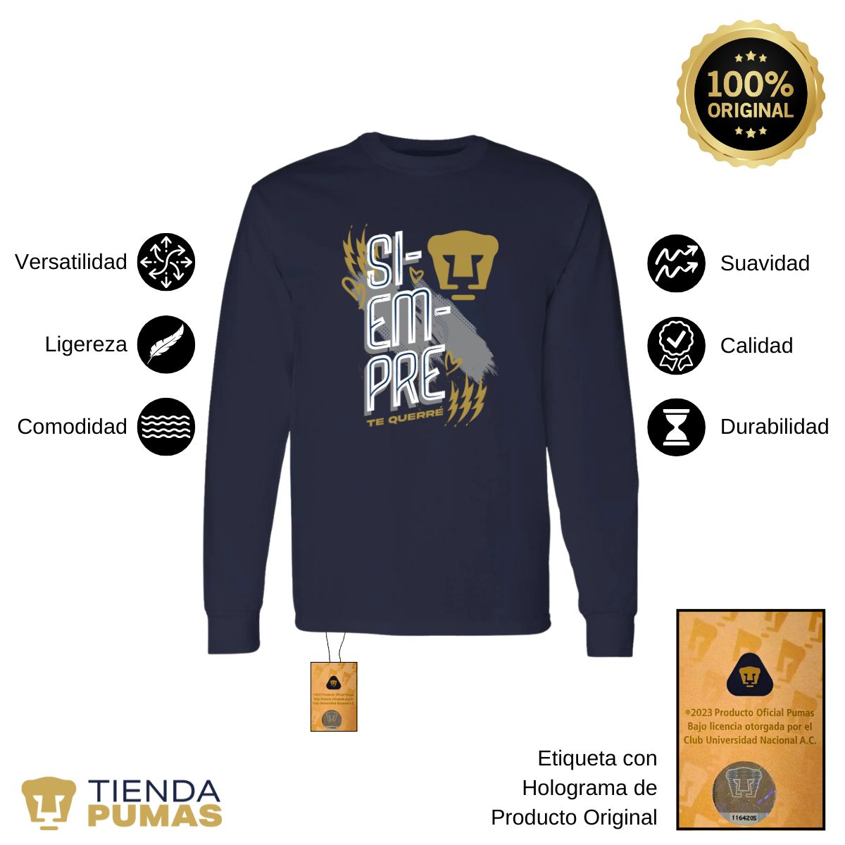 Playera Pumas UNAM Hombre Siempre Te Querré OD77354