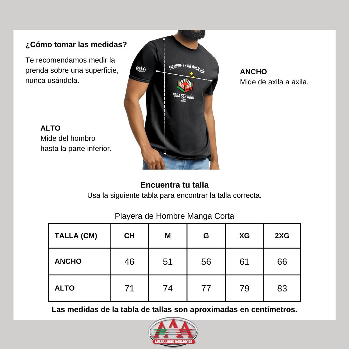 Playera Deportiva Hombre Lucha Libre AAA Día del niño Ring