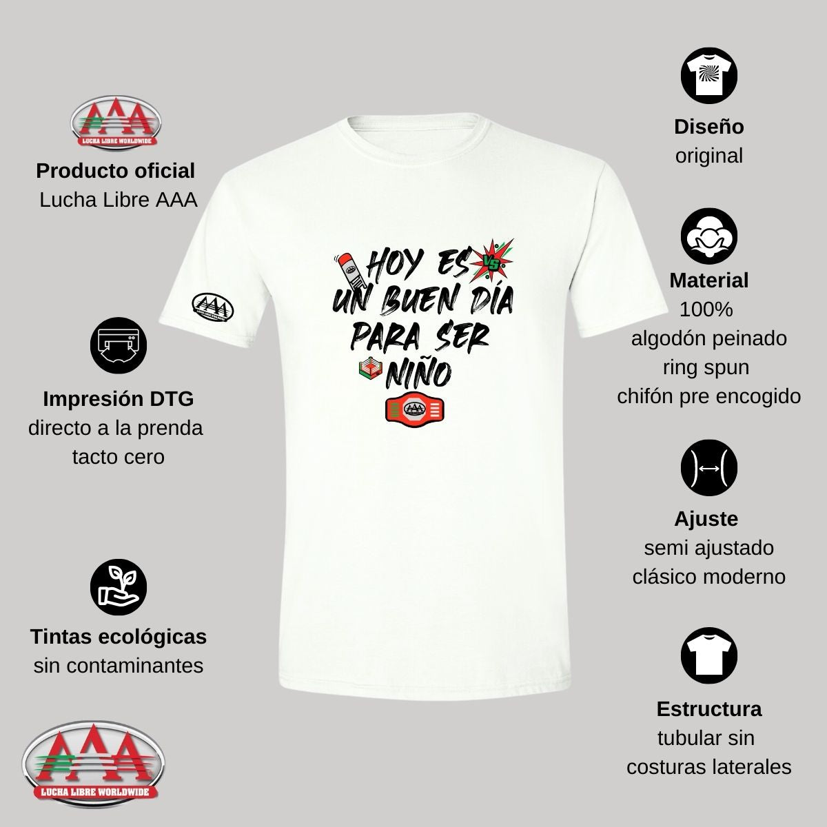 Playera Deportiva Hombre Lucha Libre AAA Día del niño