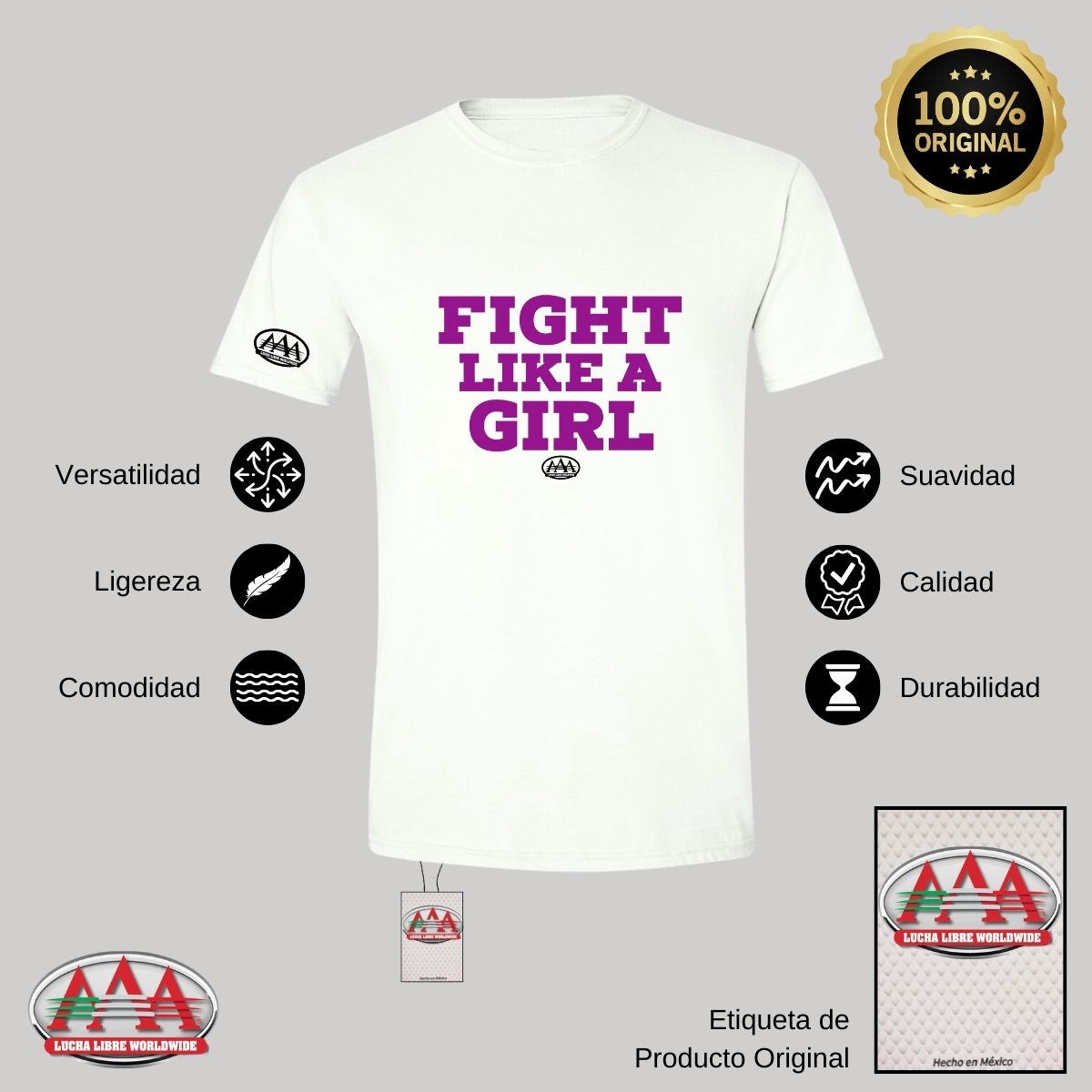 Playera Deportiva Hombre Lucha Libre AAA Fight Like A Girl