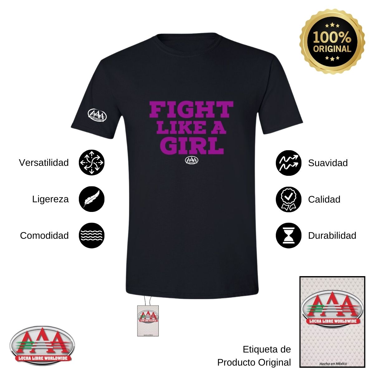 Playera Deportiva Hombre Lucha Libre AAA Fight Like A Girl