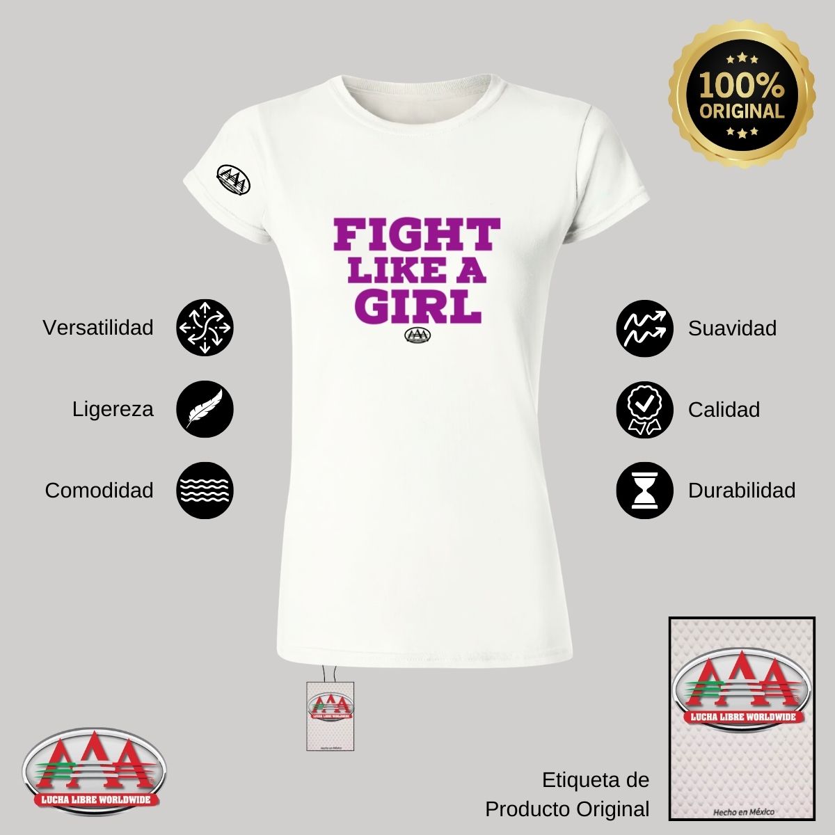 Jersey Playera Lucha Libre AAA Mujer Fight Like A Girl