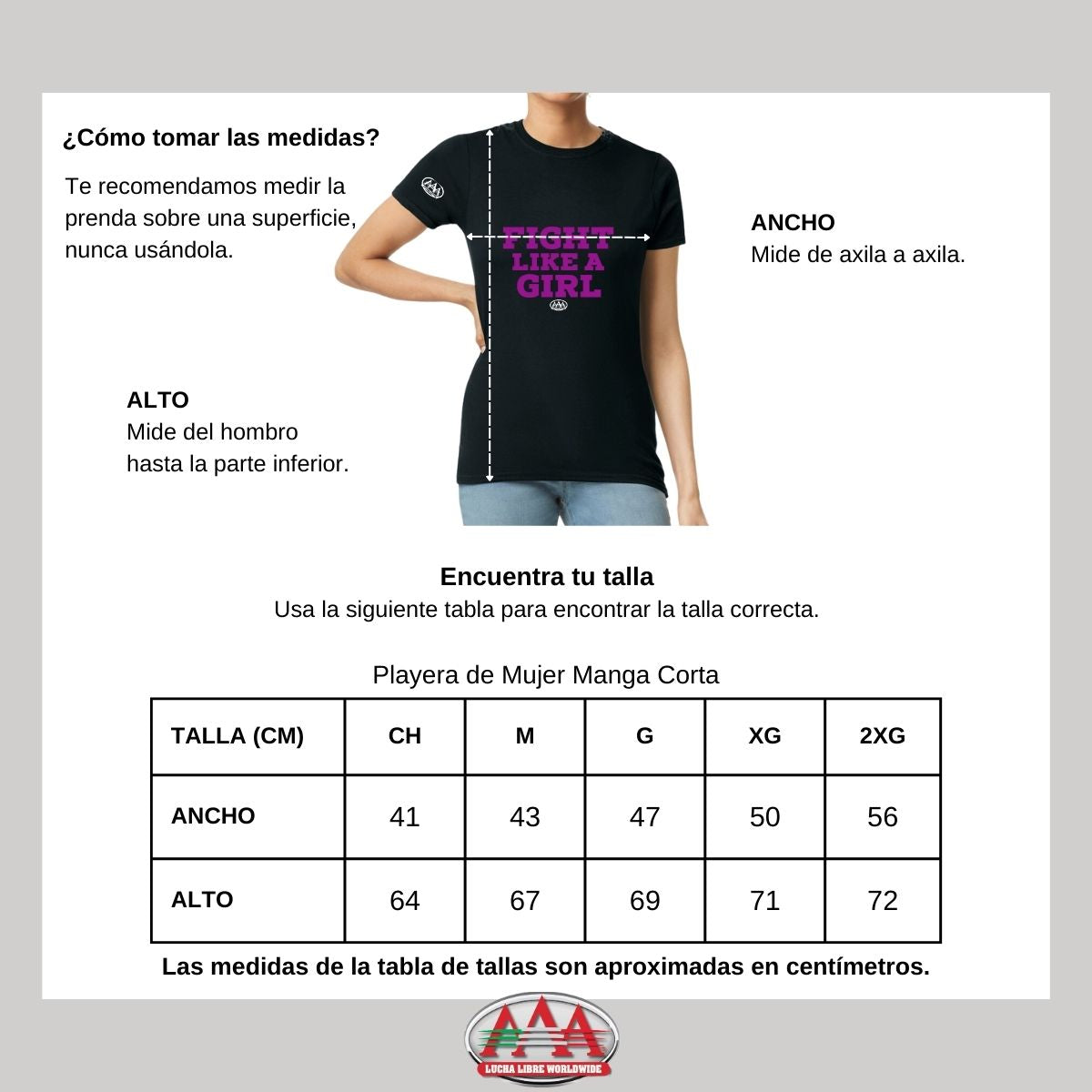 Jersey Playera Lucha Libre AAA Mujer Fight Like A Girl