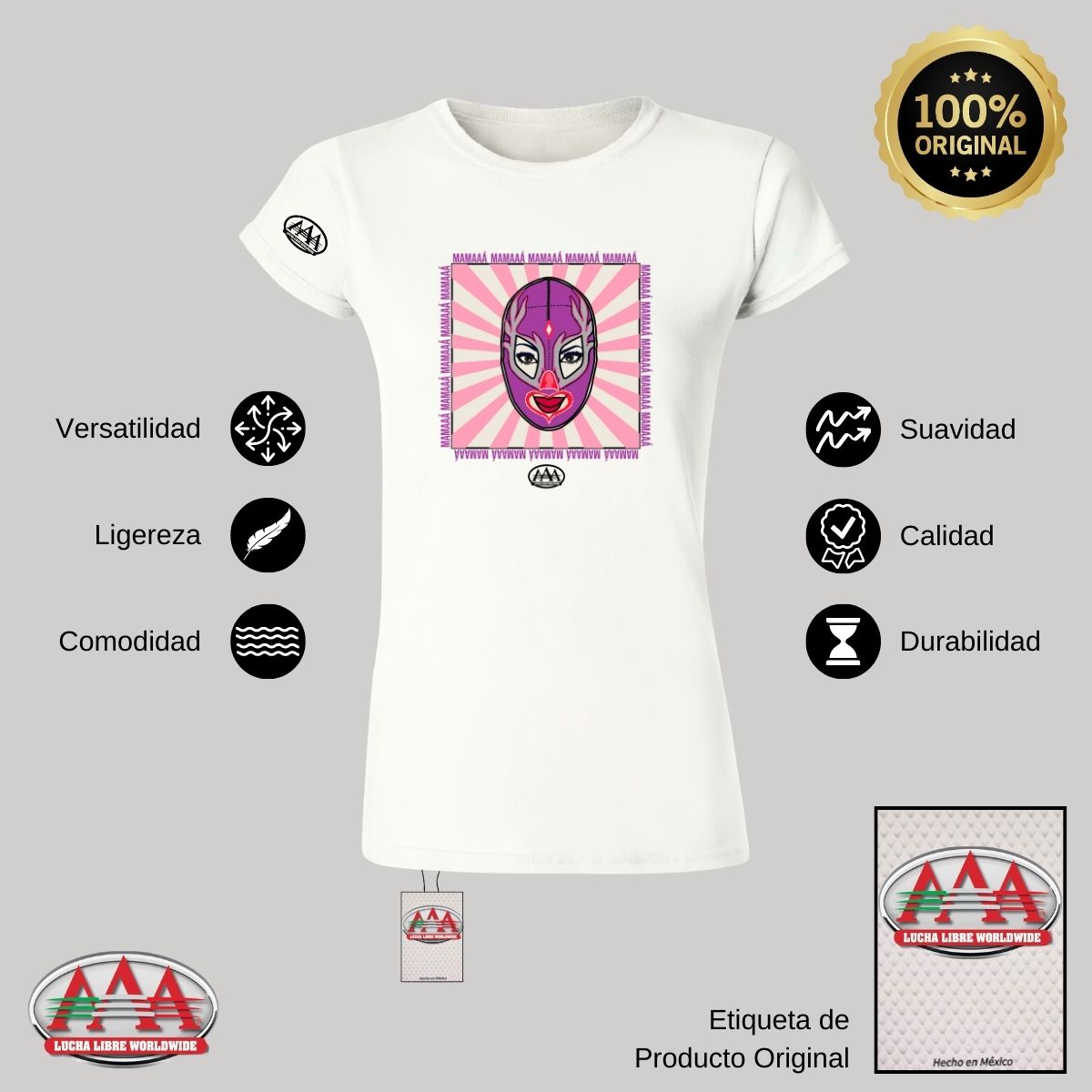 Playera Mujer Lucha Libre AAA Mamá Lucha Libre