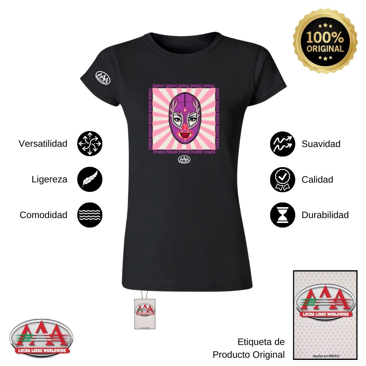 Playera Mujer Lucha Libre AAA Mamá Lucha Libre