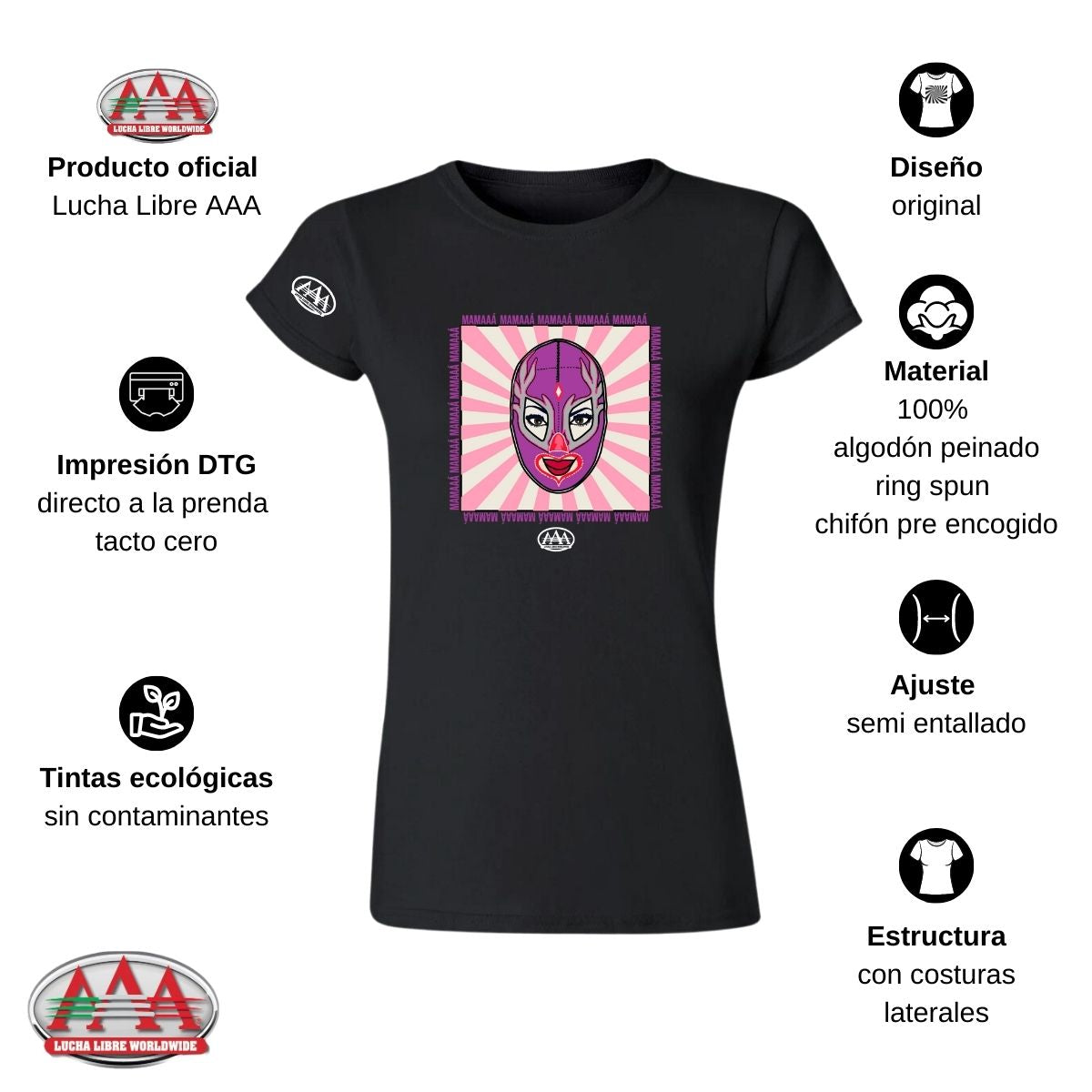 Jersey Playera Lucha Libre AAA Mujer Mamá Lucha Libre