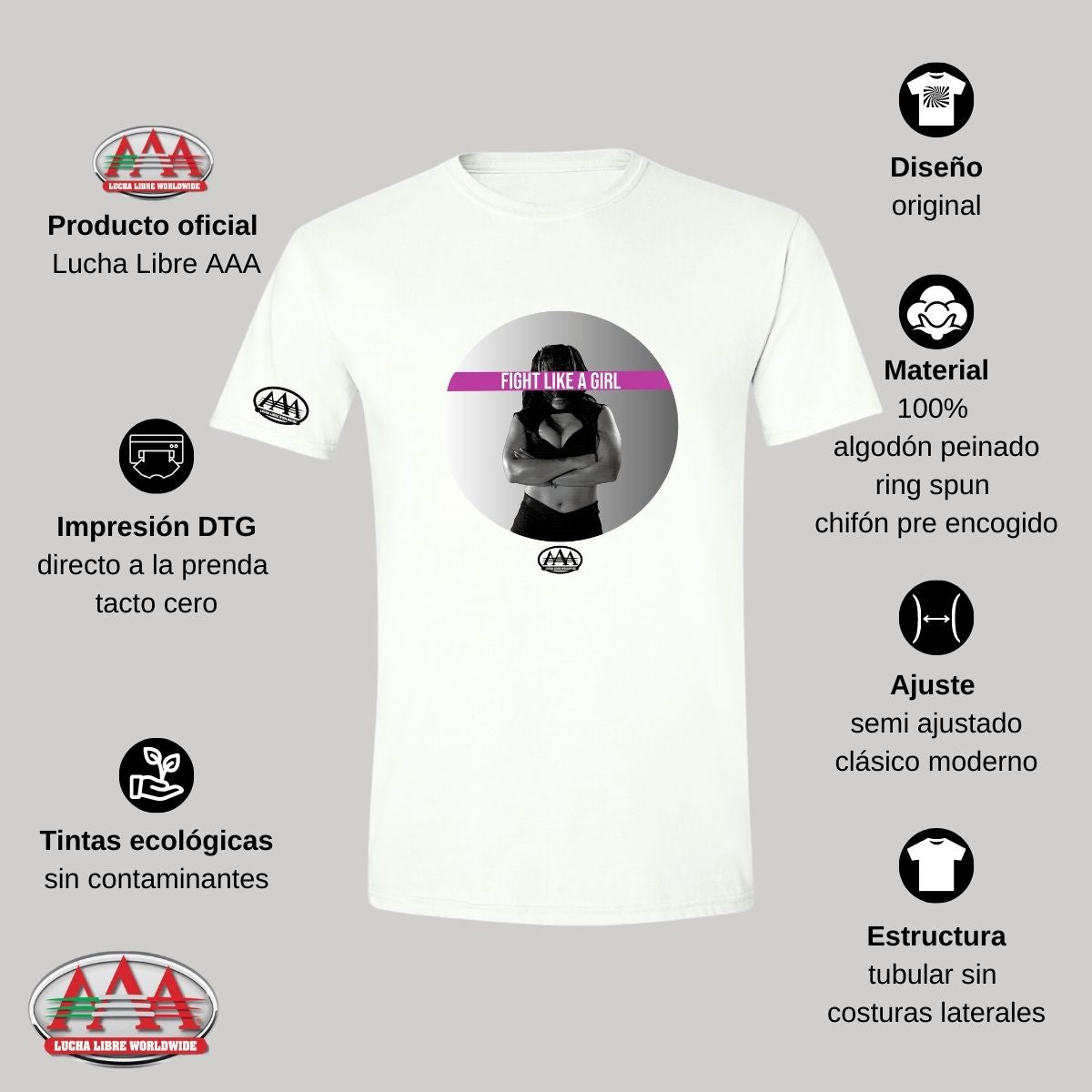 Playera Deportiva Hombre Lucha Libre AAA Luchadora La Hiedra