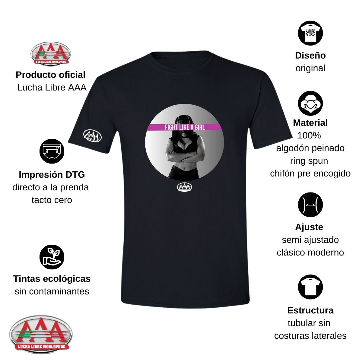 Playera Deportiva Hombre Lucha Libre AAA Luchadora La Hiedra