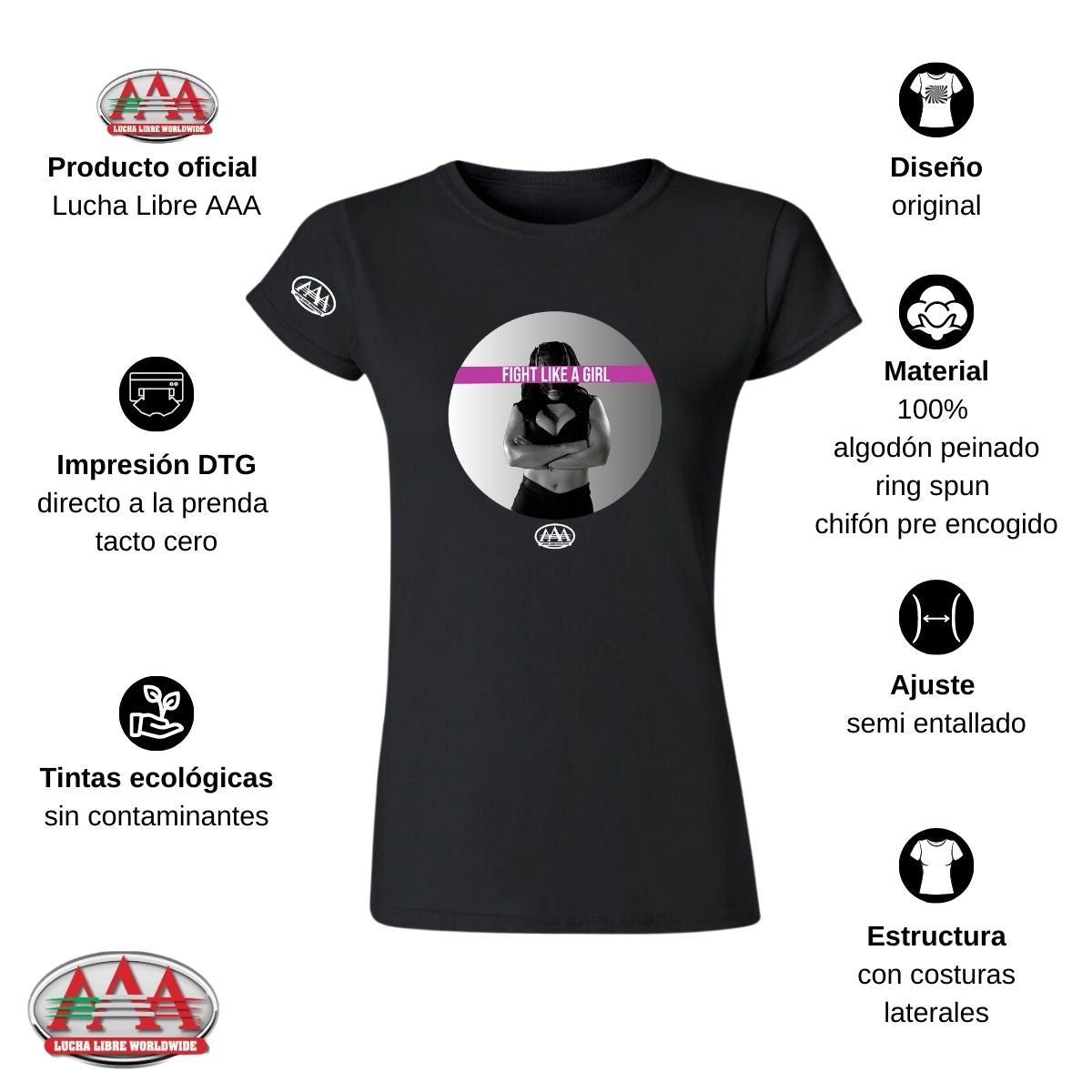 Playera Deportiva Mujer Lucha Libre AAA Luchadores La Hiedra