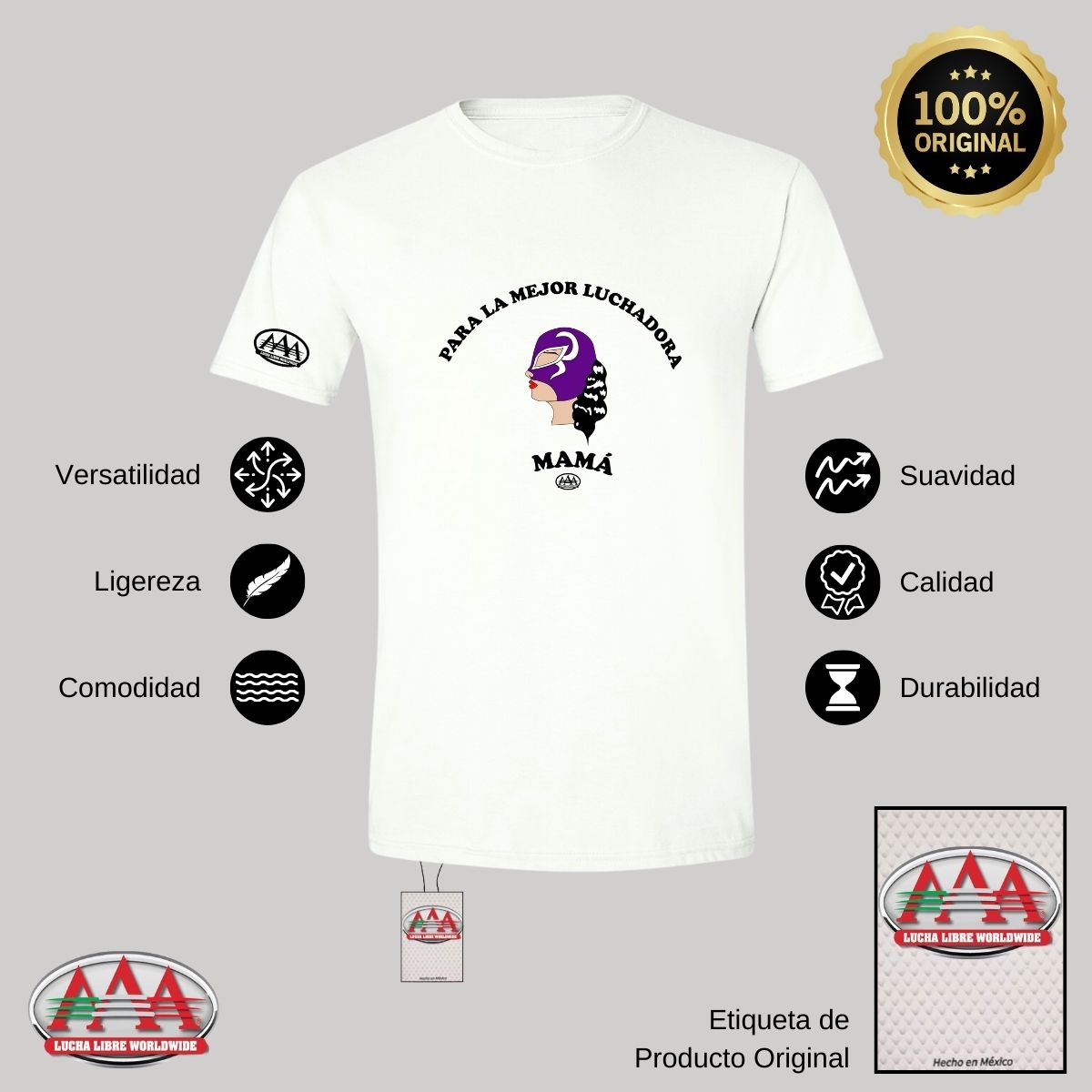 Playera Deportiva Hombre Lucha Libre AAA Mamá Luchadora