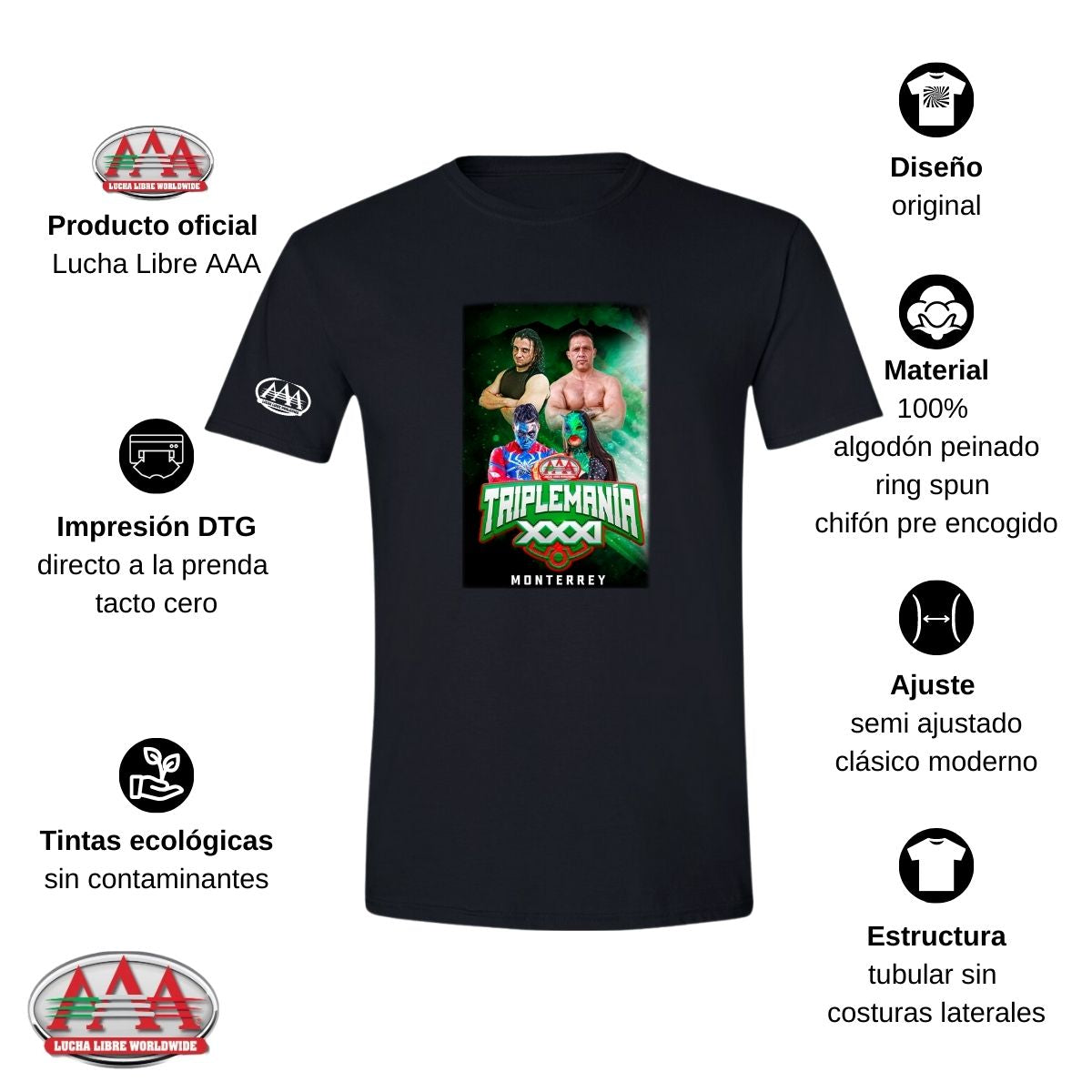 Playera Deportiva Hombre Lucha Libre AAA Triplemanía Mty 31