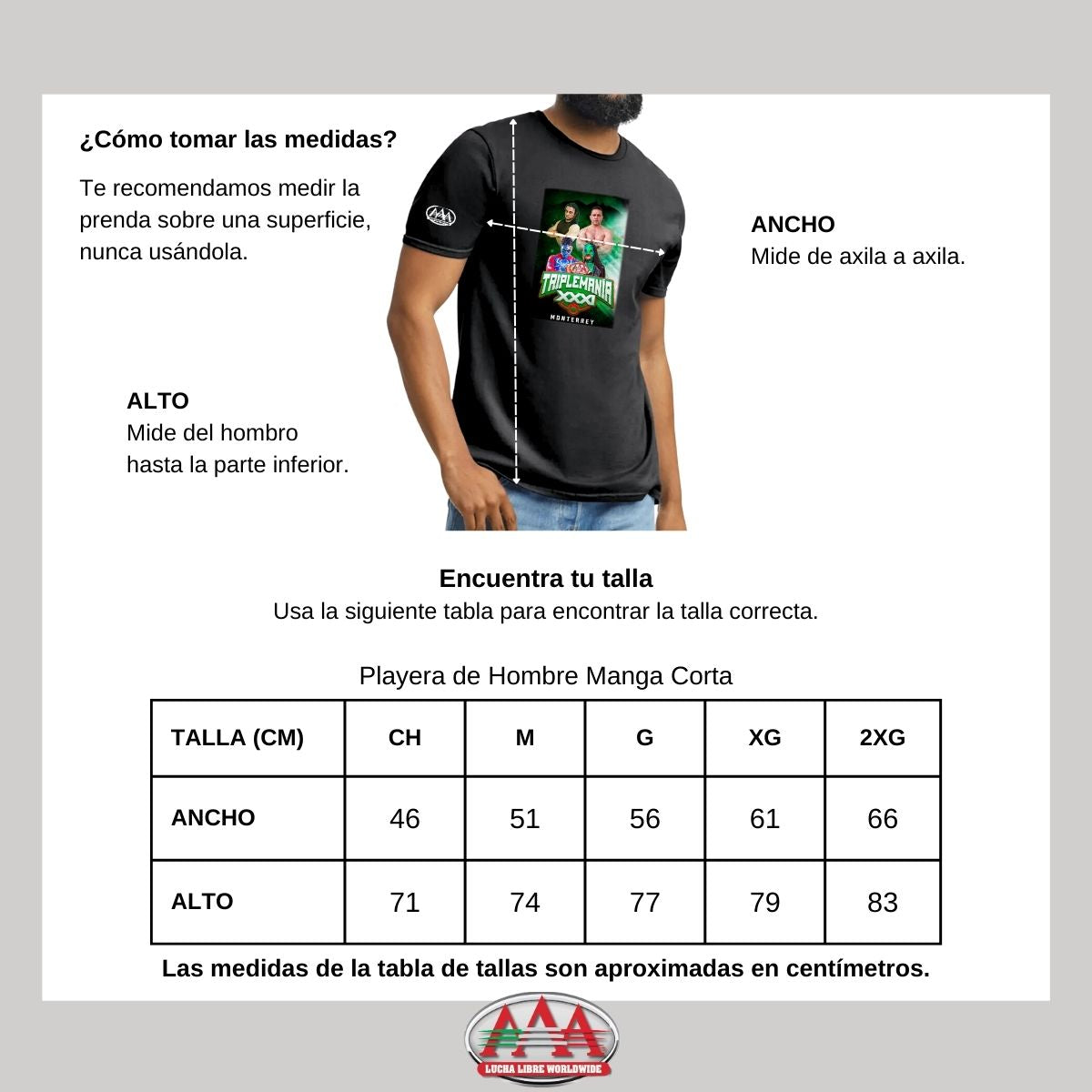 Playera Hombre Lucha Libre AAA Triplemanía XXXI Mty Talento