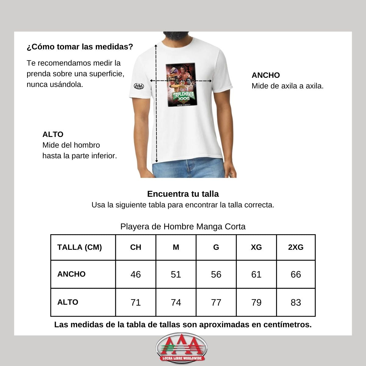 Playera Hombre Deportiva Lucha Libre AAA Mty Triplemanía 31