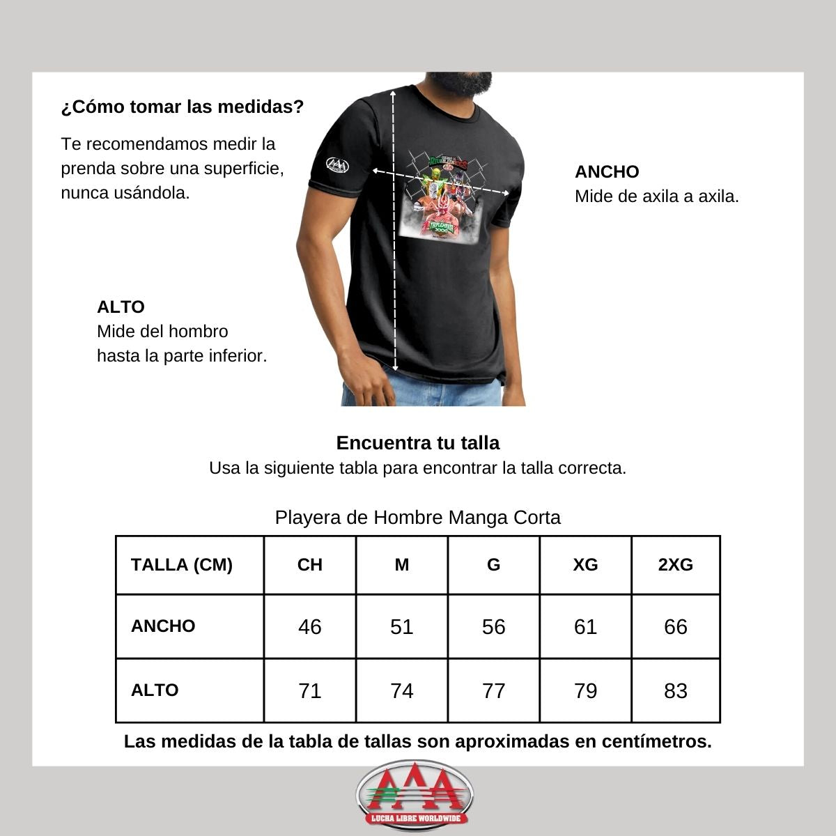 Playera Hombre Deportiva Lucha Libre AAA Triplemanía Mty 31