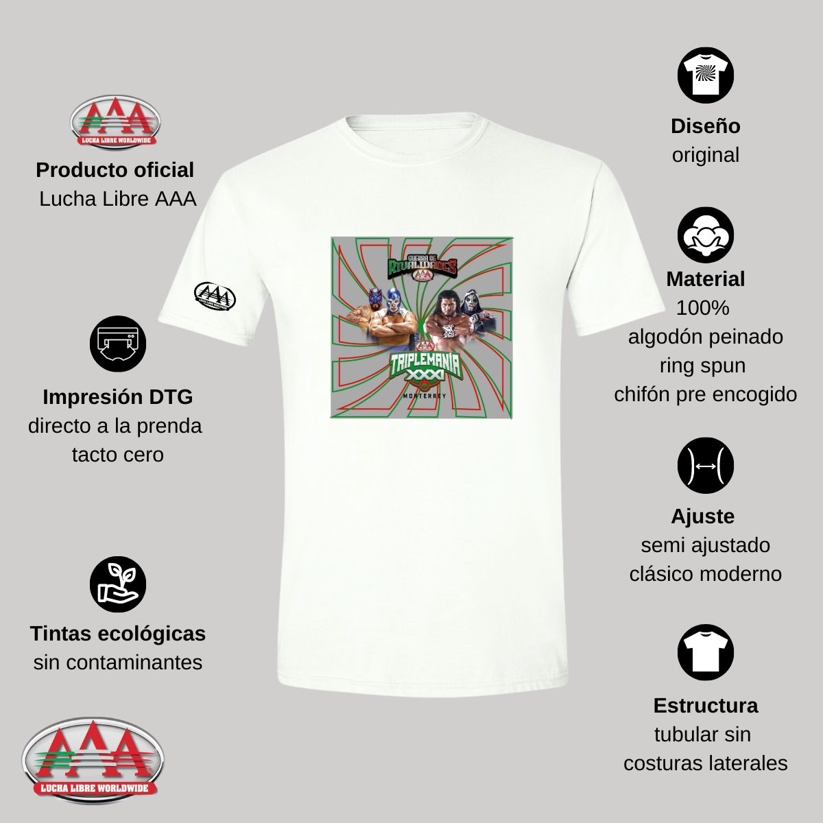 Playera Deportiva Hombre Lucha Libre Mty Triplemanía 31 AAA