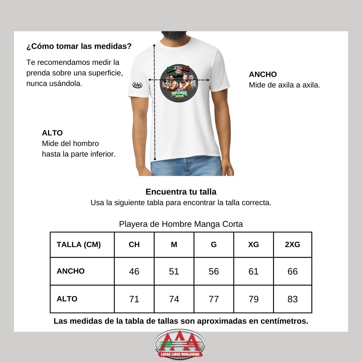 Playera Deportiva Hombre Lucha Libre AAA Triplemanía Guerra