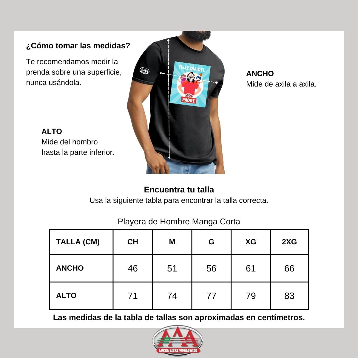 Playera Deportiva Hombre Lucha Libre AAA Día del Padre Papá