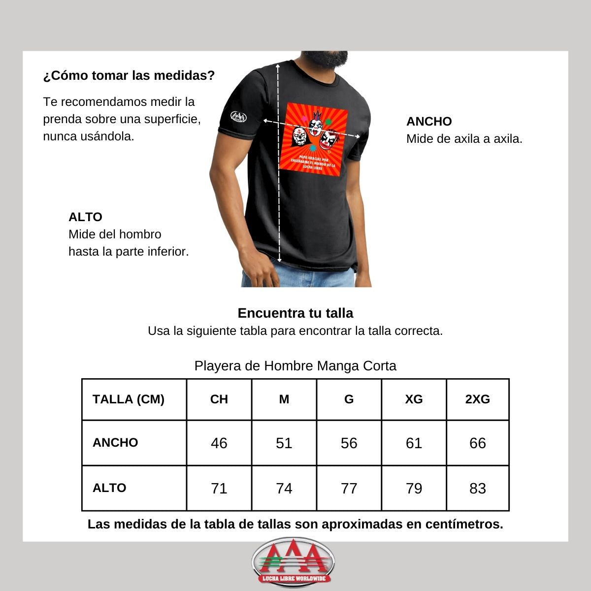 Playera Deportiva Hombre Lucha Libre AAA Día Padre Gracias