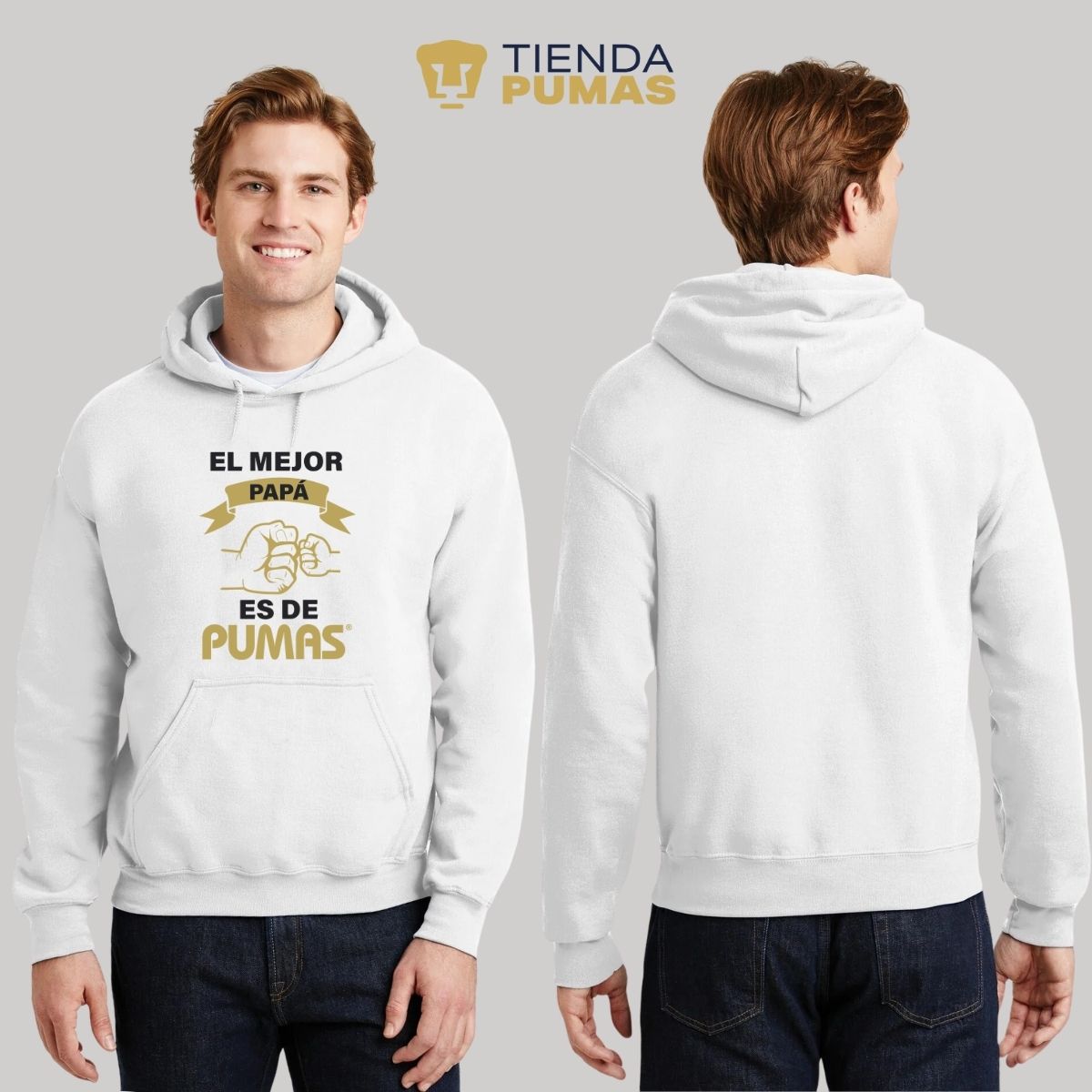 Sudadera Hombre Hoodie Pumas UNAM Mejor Papá Es de Pumas