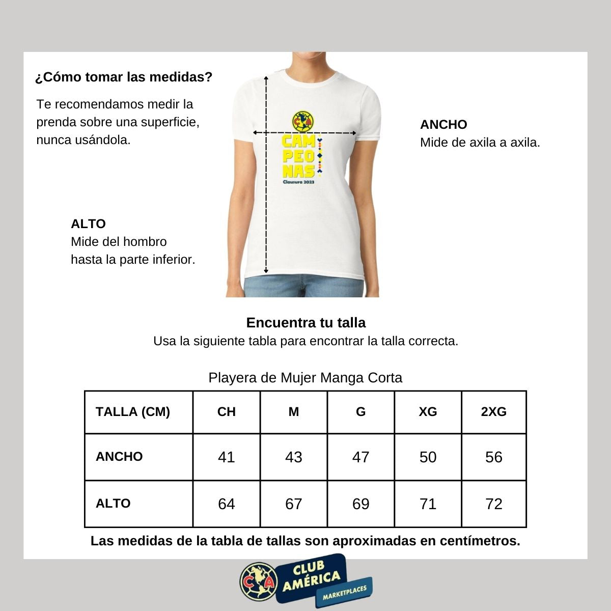 Playera Mujer América Campeonas Cl 2023