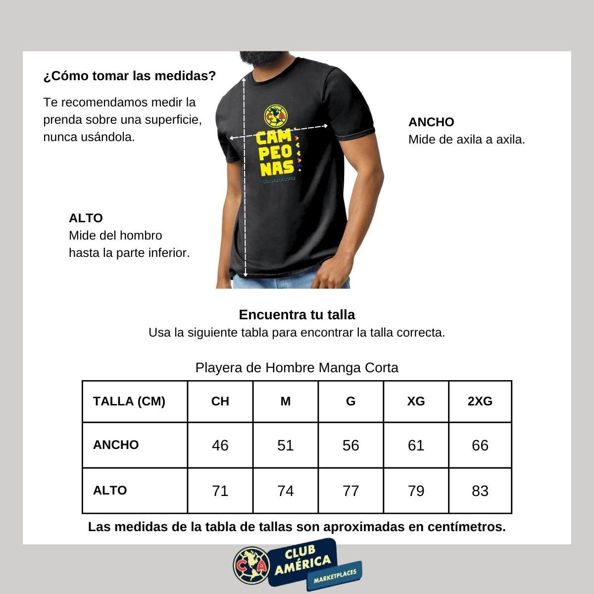 Playera Hombre América Campeonas Cl 2023