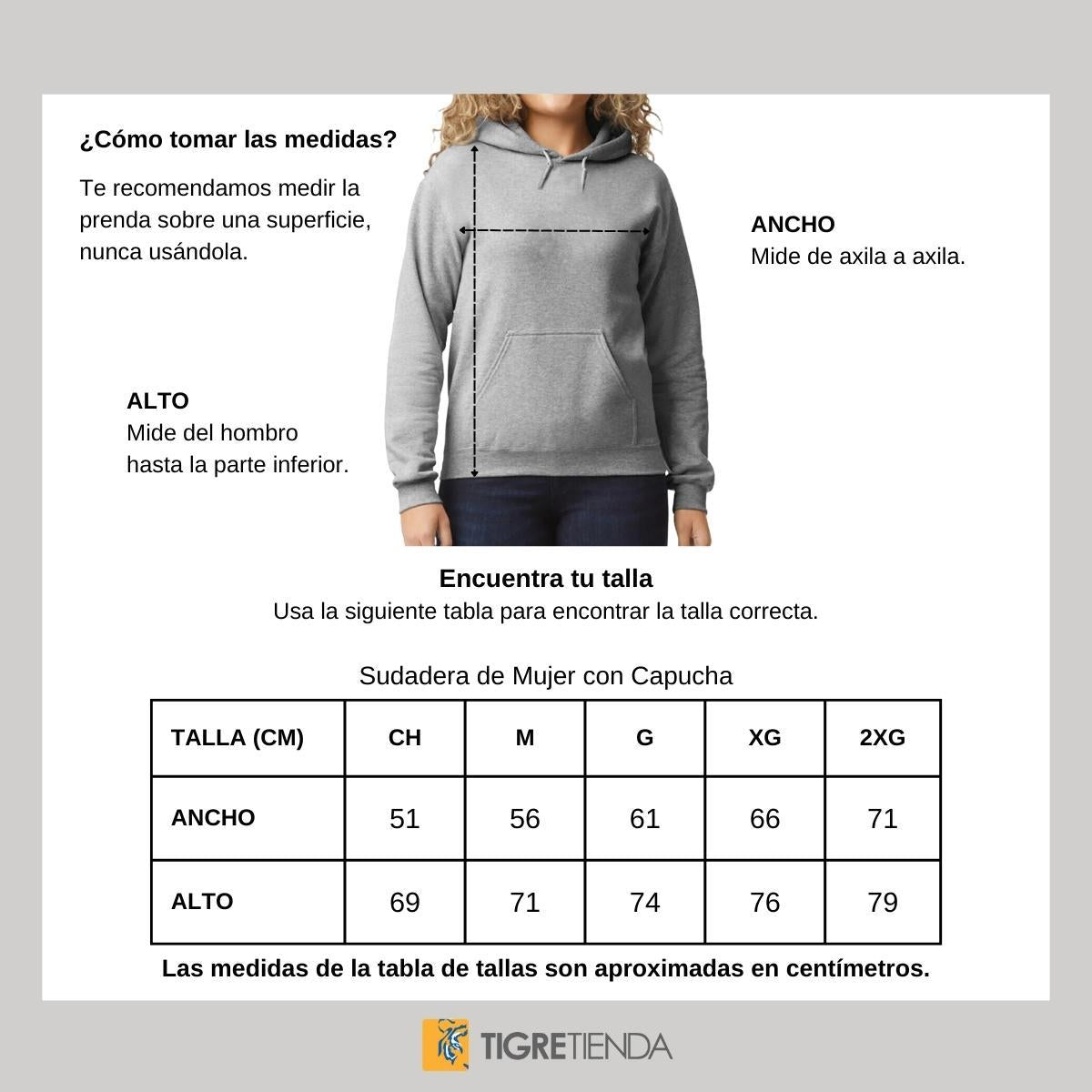 Sudadera Mujer Hoodie  Tigres UANL Soy de Tigres