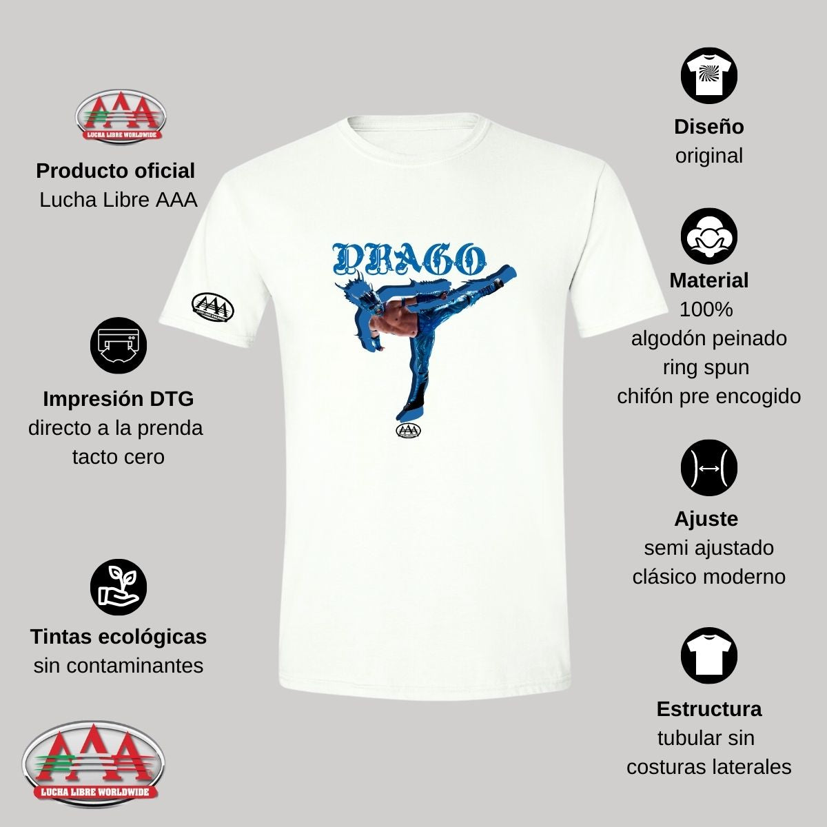 Playera Hombre Lucha Libre AAA Drago