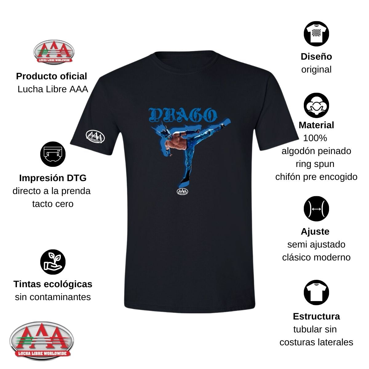 Playera Deportiva Hombre Lucha Libre AAA Drago