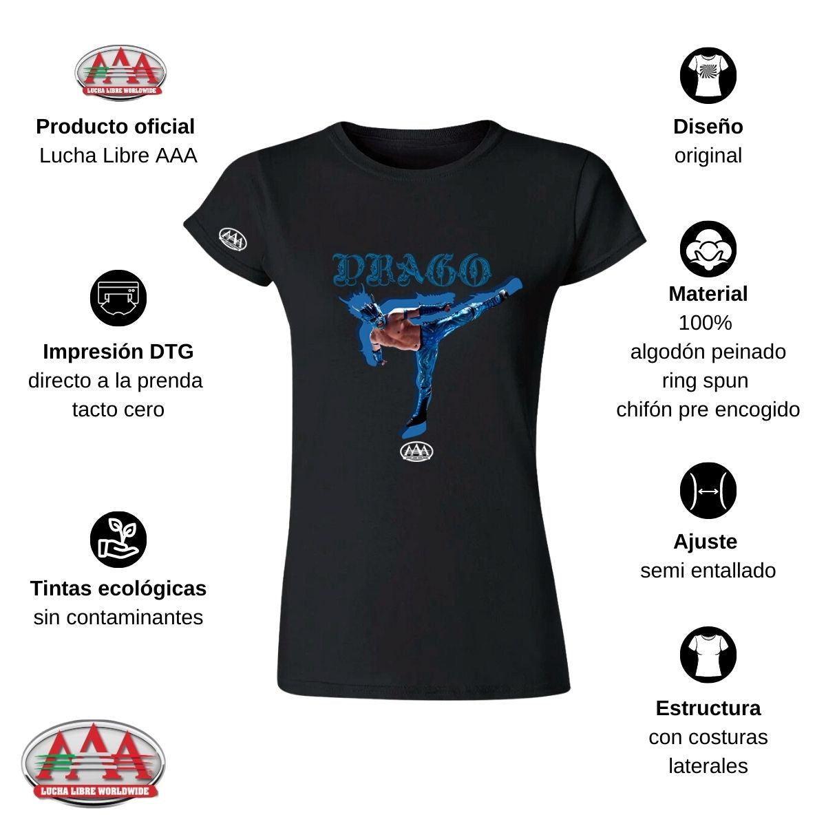 Playera Mujer Lucha Libre AAA Drago