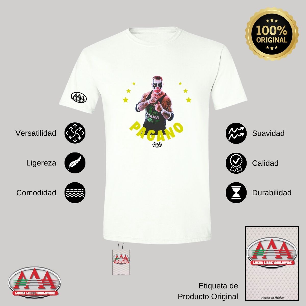 Playera Hombre Lucha Libre AAA Pagano