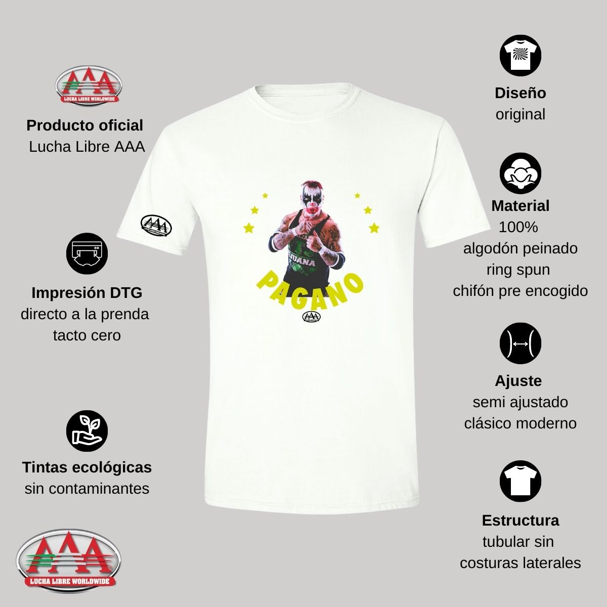 Playera Hombre Lucha Libre AAA Pagano