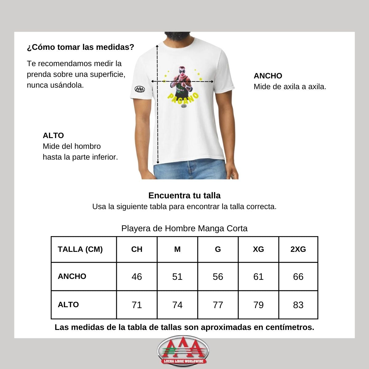 Playera Hombre Lucha Libre AAA Pagano