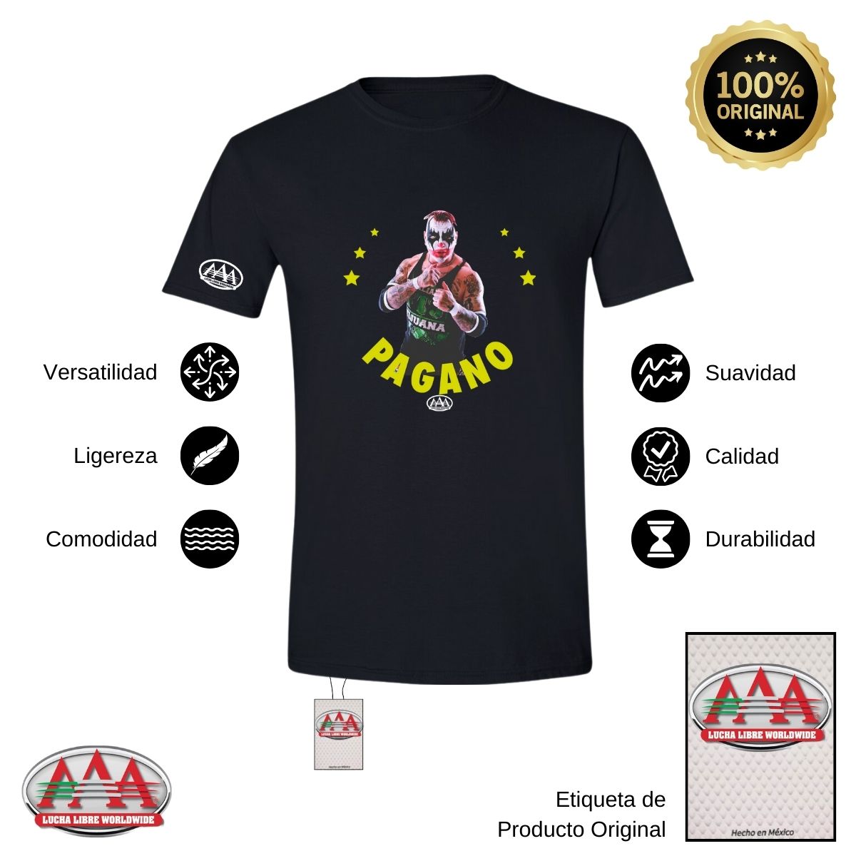 Playera Hombre Lucha Libre AAA Pagano