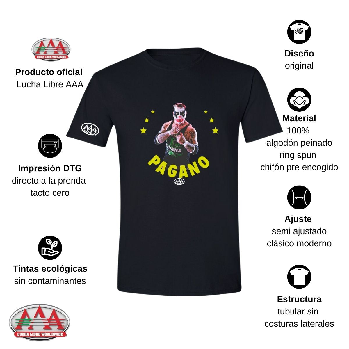 Playera Hombre Lucha Libre AAA Pagano