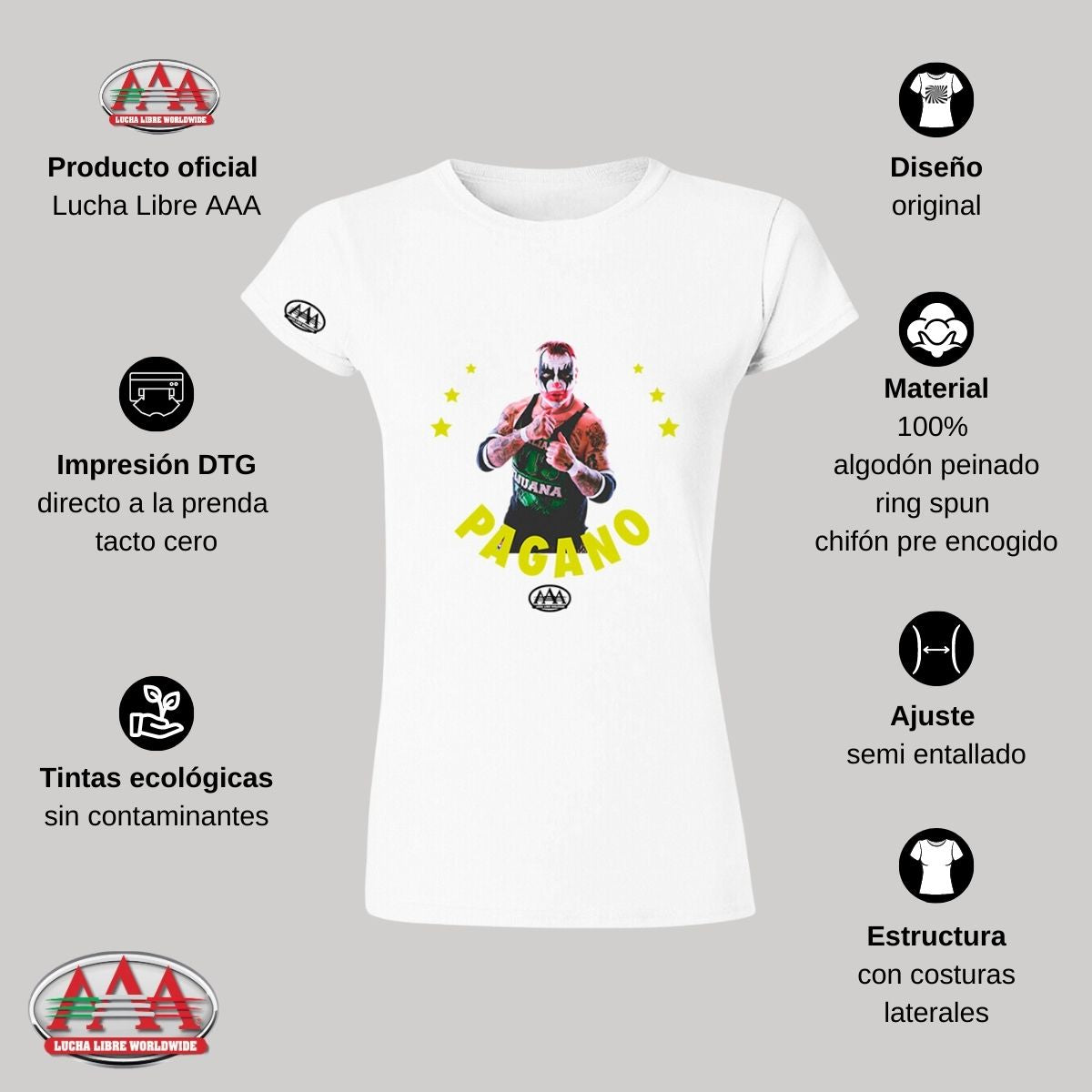 Playera Mujer Lucha Libre AAA Pagano