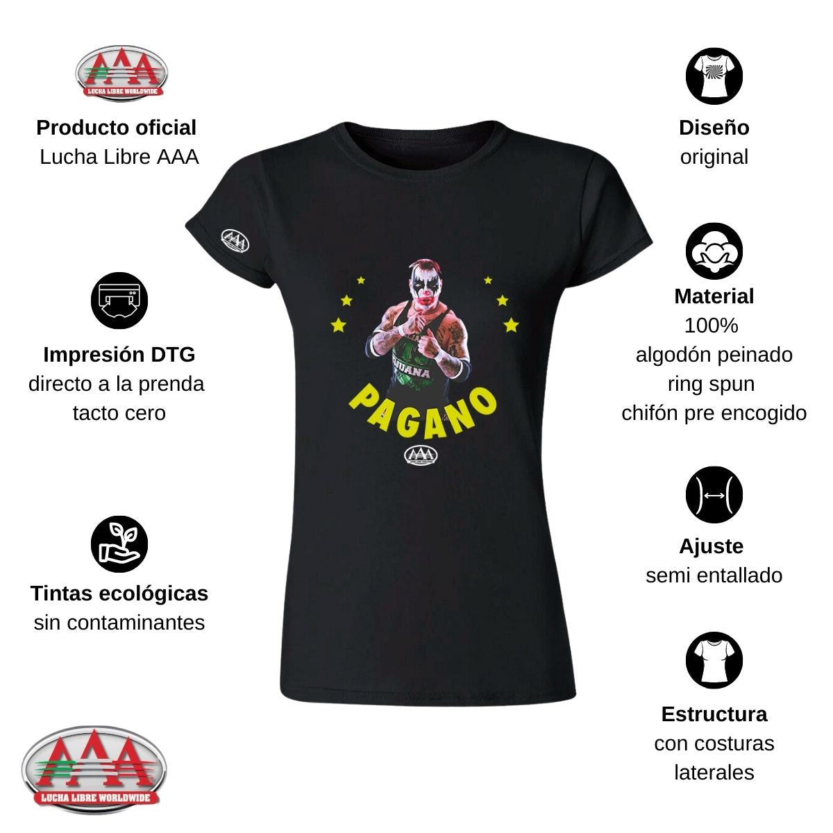 Playera Mujer Lucha Libre AAA Pagano