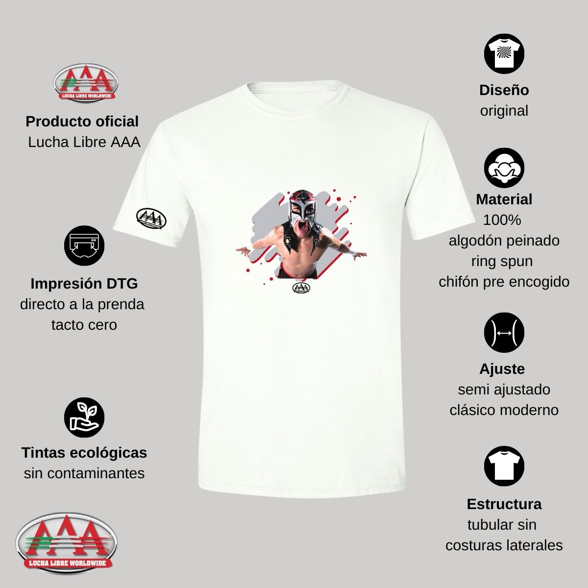 Playera Hombre Lucha Libre AAA Octagón Jr