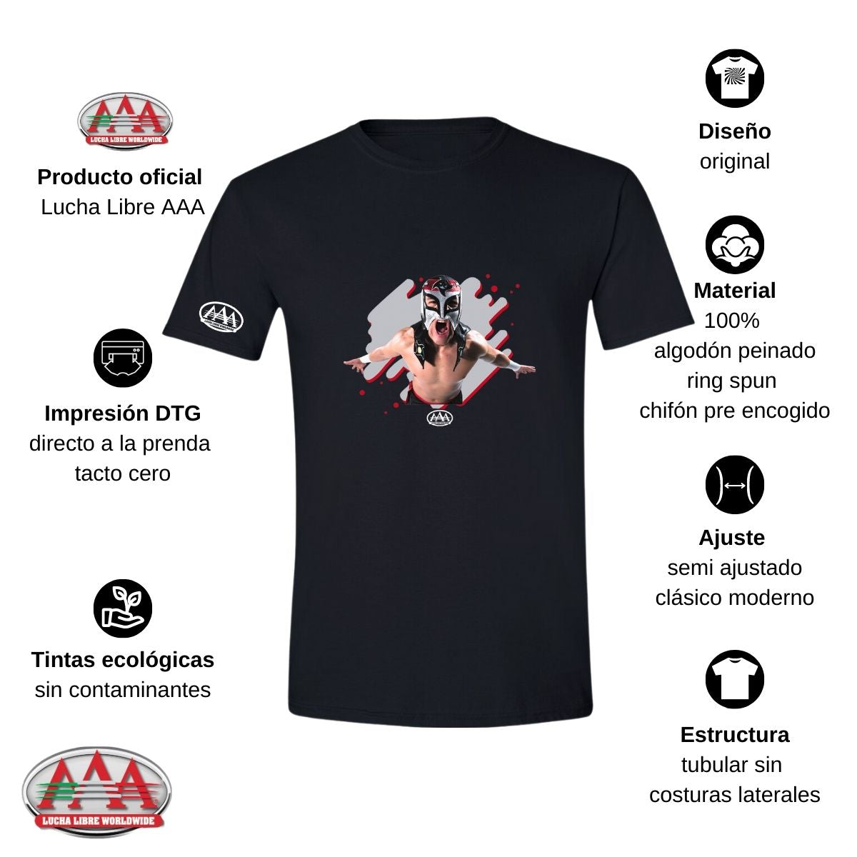 Playera Hombre Lucha Libre AAA Octagón Jr