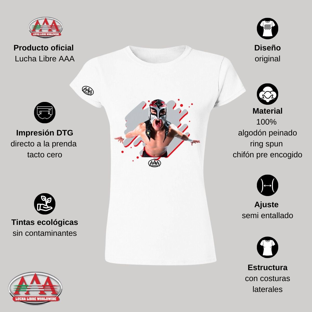 Playera Mujer Lucha Libre AAA Octagón Jr